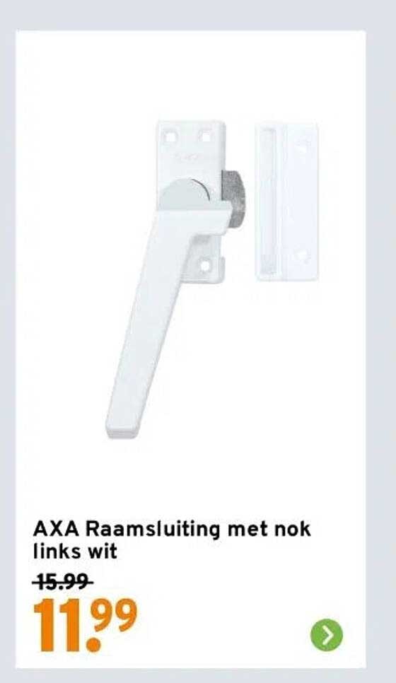 AXA Raamsluiting met nok links wit