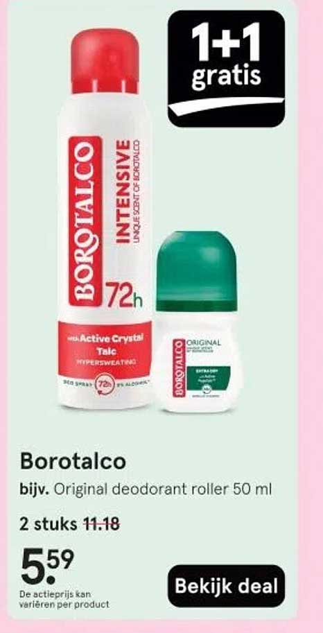 Borotalco Original deodorant roller 50 ml 2 stuks 11.18 voor 5.59