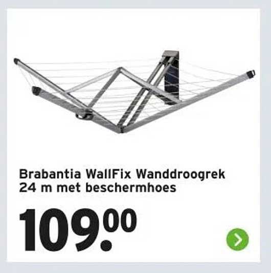 Brabantia WallFix Wanddroogrek 24 m met beschermhoes