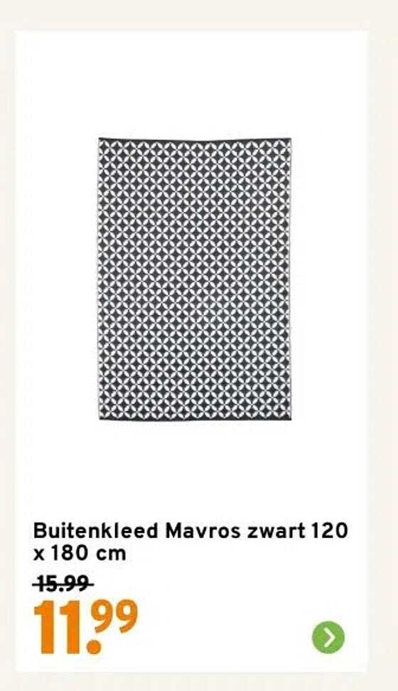 Buitenkleed Mavros zwart 120 x 180 cm