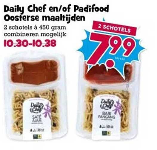 Daily Chef en/of Padifood Oosterse maaltijden