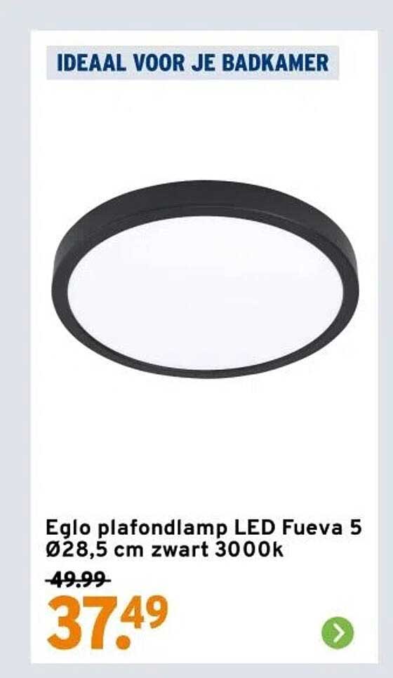 Eglo plafondlamp LED Fueva 5 Ø28,5 cm zwart 3000k