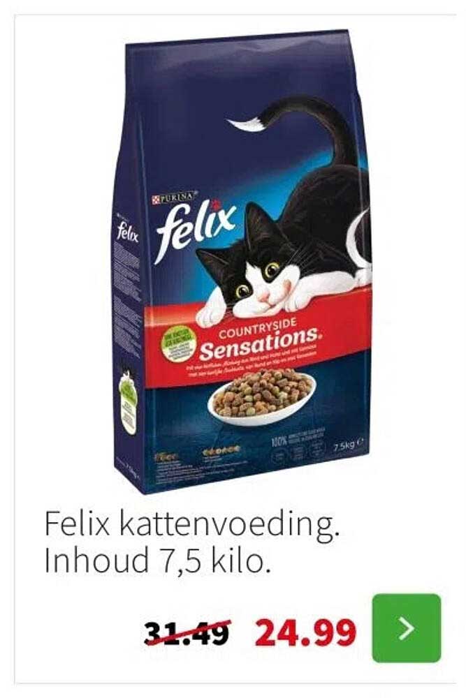 Felix kattenvoeding. Inhoud 7,5 kilo.