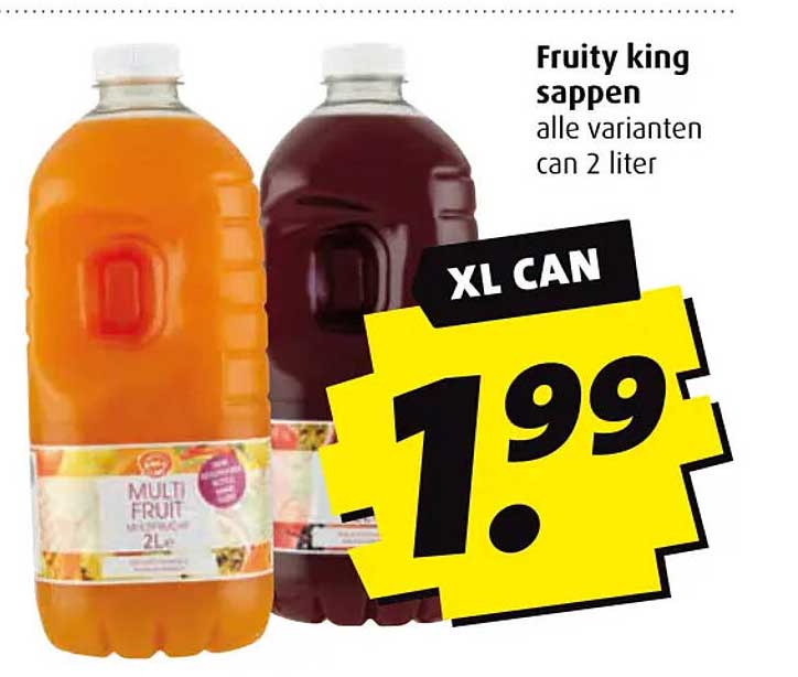 Fruity king sappen alle varianten can 2 liter