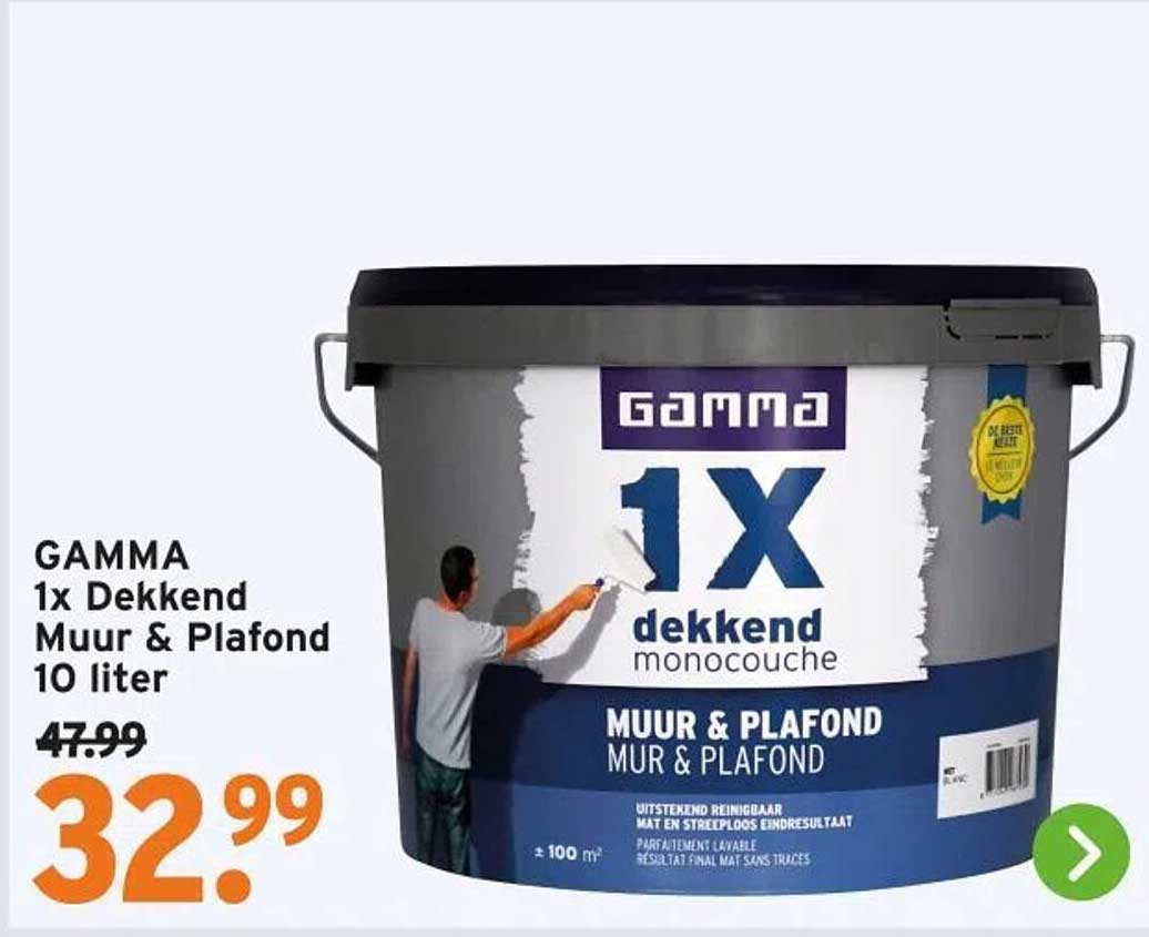 GAMMA 1x Dekkend Muur & Plafond 10 liter