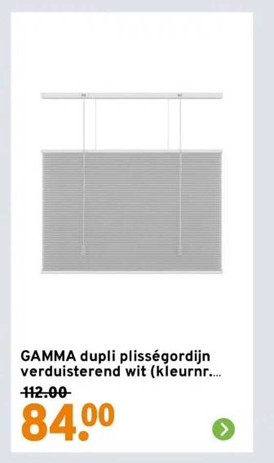 GAMMA dupli plisségordijn verduisterend wit