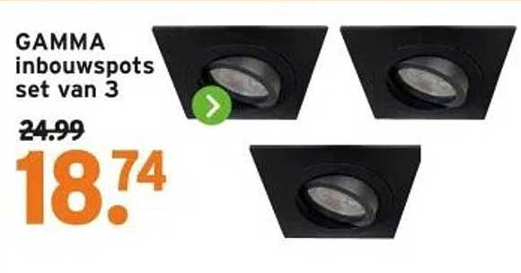GAMMA inbouwspots set van 3