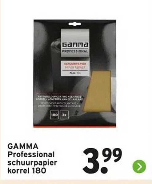 GAMMA Professional schuurpapier korrel 180