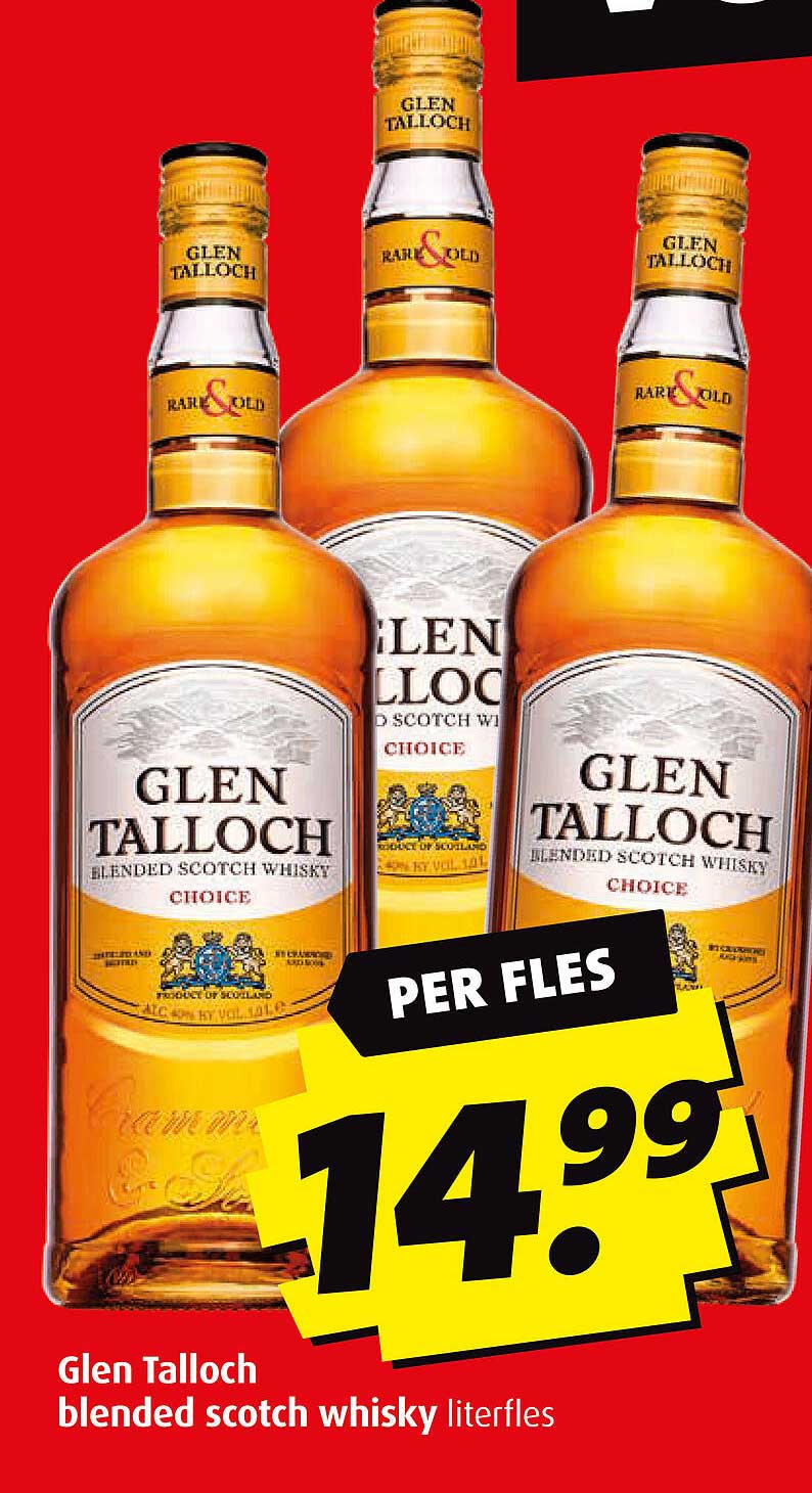 Glen Talloch blended scotch whisky literfles
