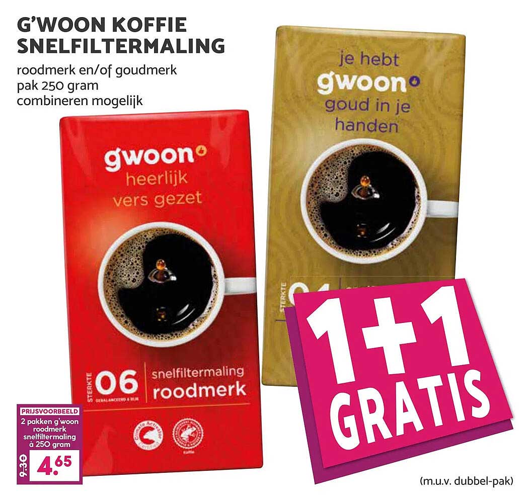 G’woon Koffie Snelfiltermaling