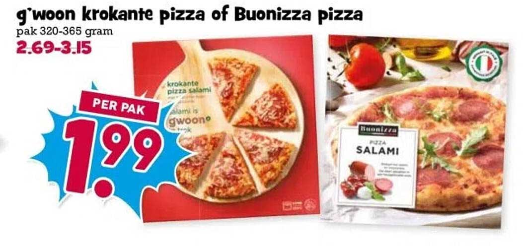 g'woon krokante pizza of Buonizza pizza