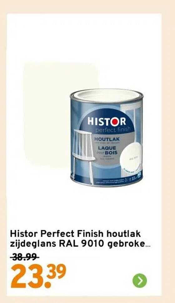 Histor Perfect Finish houtlak zijdeglans RAL 9010 gebroken…