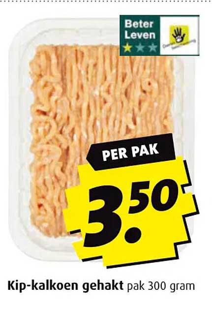 Kip-kalkoen gehakt pak 300 gram