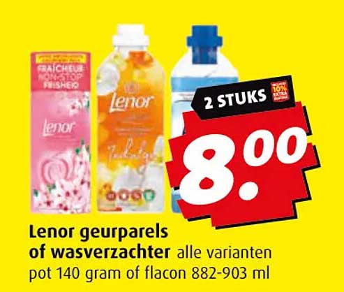 Lenor geurparels of wasverzachter alle varianten pot 140 gram of flacon 882-903 ml