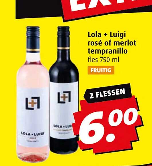 Lola + Luigi rosé of merlot tempranillo fles 750 ml