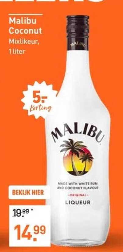 Malibu Coconut Mixlikeur, 1 liter