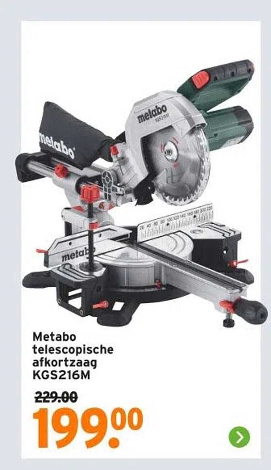 Metabo telescopische afkortzaag KGS216M