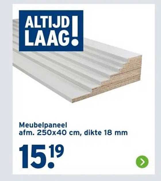 Meubelpaneel afm. 250x40 cm, dikte 18 mm