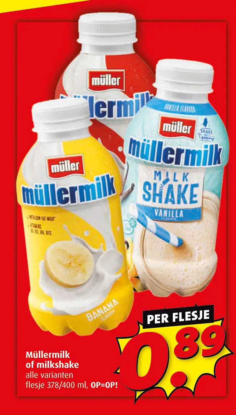 Müllermilk of milkshake alle varianten