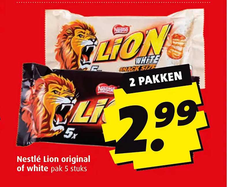 Nestlé Lion original of white pak 5 stuks