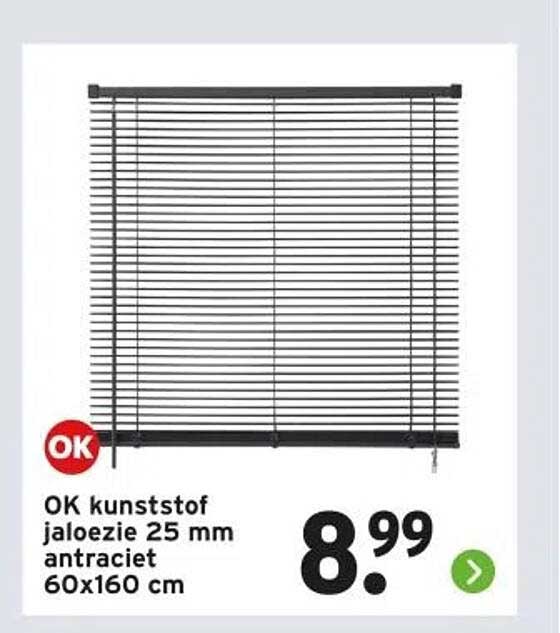 OK kunststof jaloezie 25 mm antraciet 60x160 cm