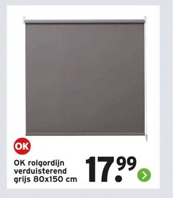 OK rolgordijn verduisterend grijs 80x150 cm