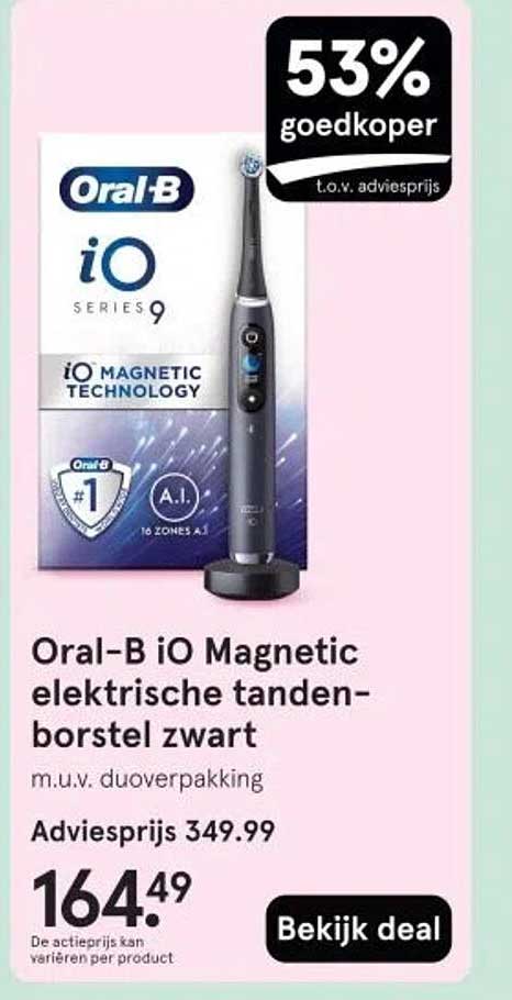Oral-B iO Magnetic elektrische tandenborstel zwart m.u.v. duoverpakking