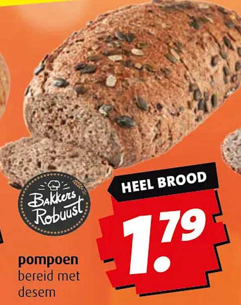 Pompoen heel brood bereid met desem