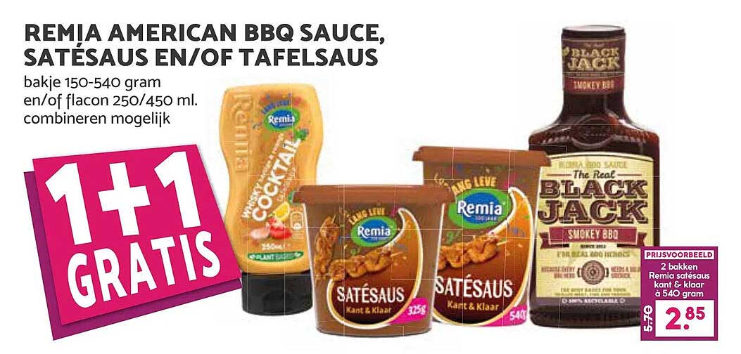 REMIA AMERICAN BBQ SAUCE, SATÉS AUS EN/OF TAFELSAUS