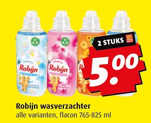 Robijn wasverzachter alle varianten, flacon 765-825 ml