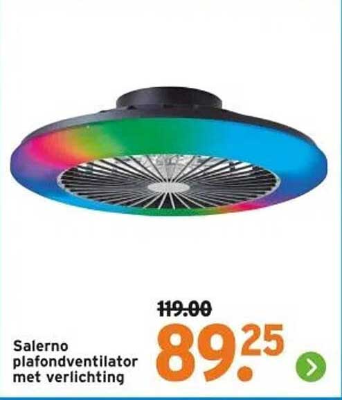 Salerno plafondventilator met verlichting