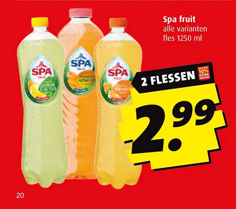 Spa fruit alle varianten fles 1250 ml