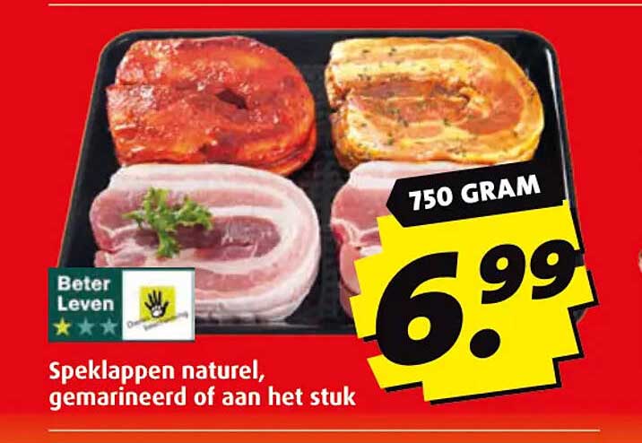 Speklappen naturel, gemarineerd of aan het stuk