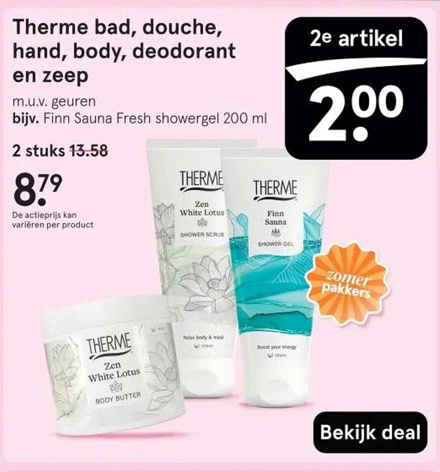 Therme bad, douche, hand, body, deodorant en zeep