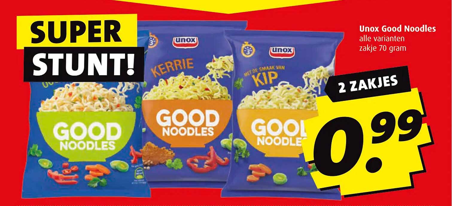 Unox Good Noodles alle varianten zakje 70 gram