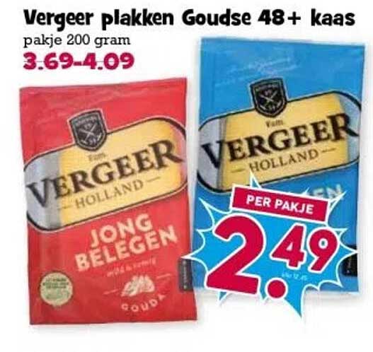 Vergeer plakken Goudse 48+ kaas