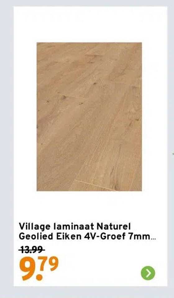 Village laminaat Naturel Geolied Eiken 4V-Groef 7mm
