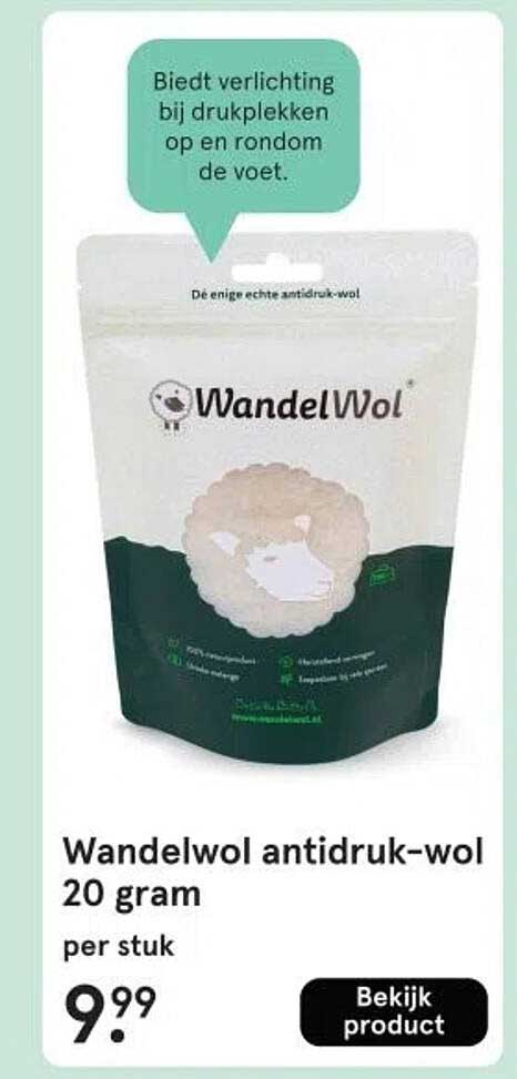 Wandelwol antidruk-wol 20 gram