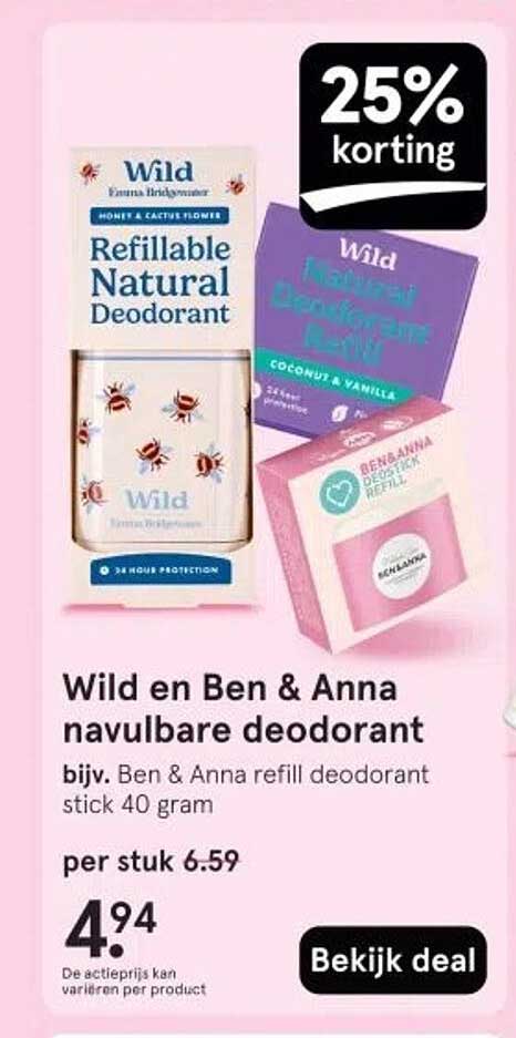Wild en Ben & Anna navulbare deodorant