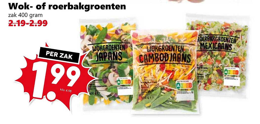 Wok- of roerbakw groenten 400 gram