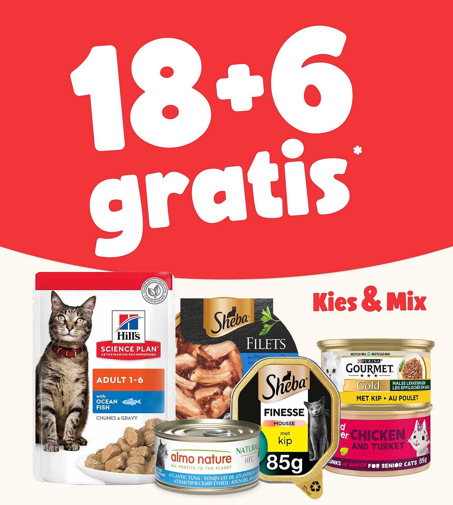 18+6 gratis Kies & Mix