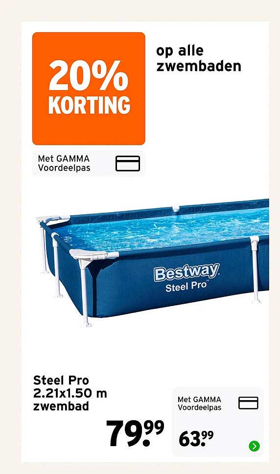20% korting op alle zwembaden met GAMMA Voordeelpas