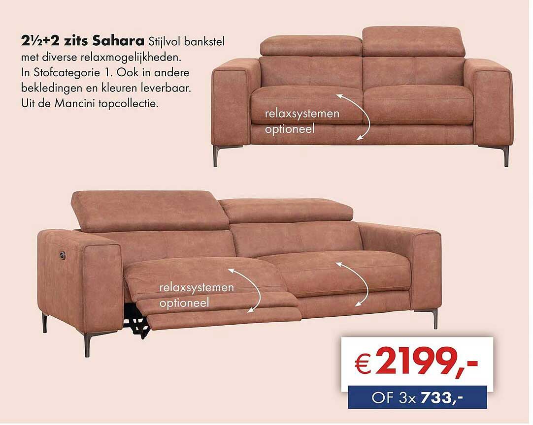 2½+2 zits Sahara Stijlvol bankstel