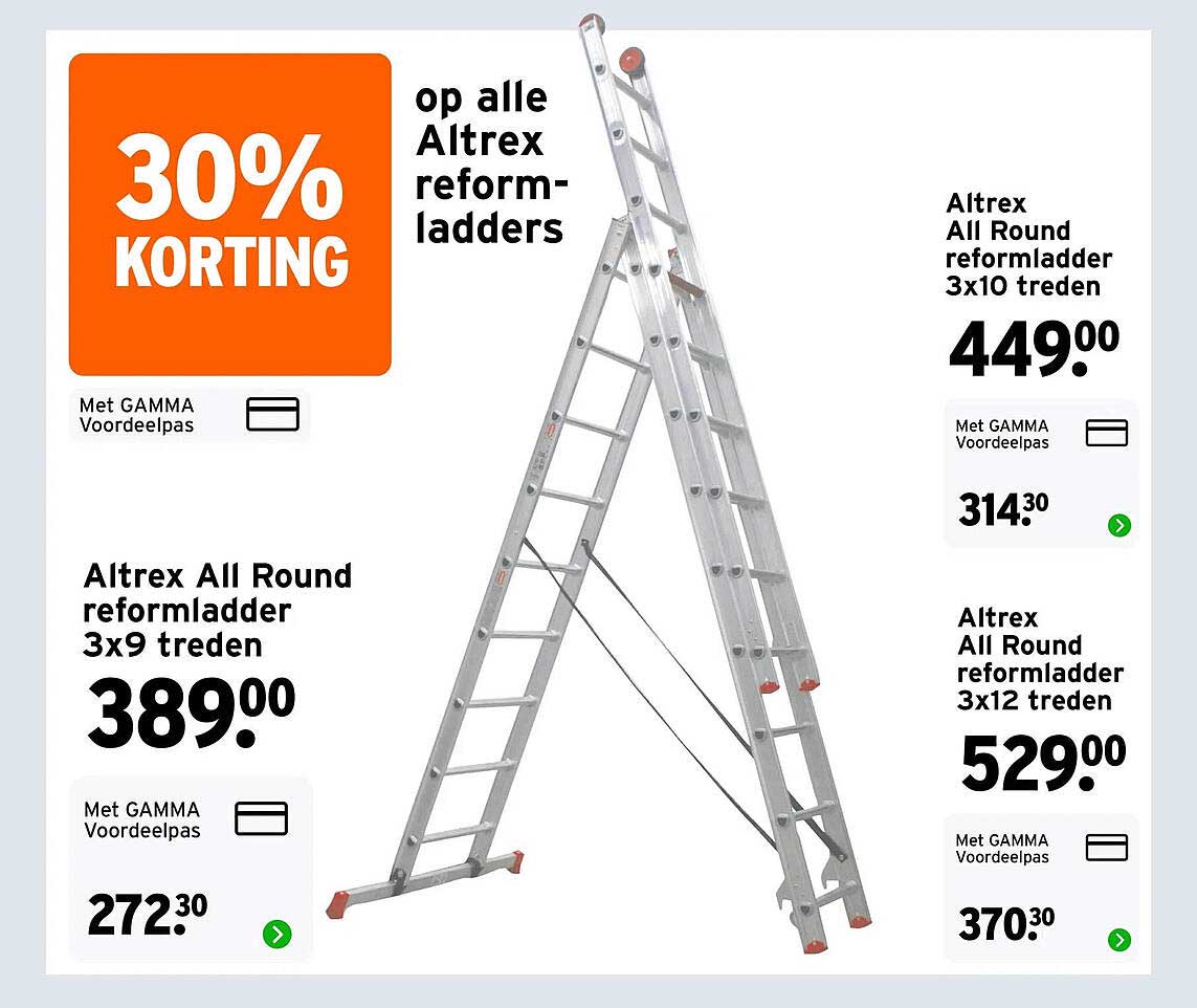 30% KORTING op alle Altrex reformladders
