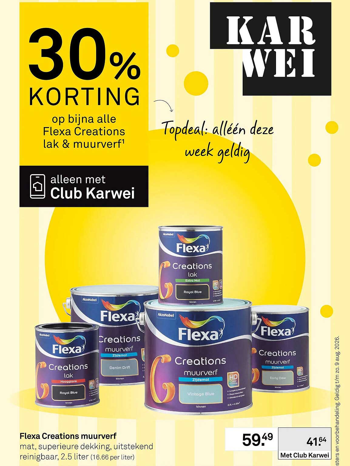 30% korting op bijna alle Flexa Creations lak & muurverf