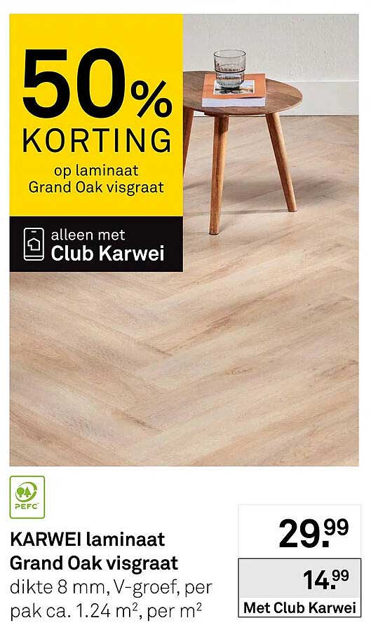 50% KORTING op laminaat Grand Oak visgraat