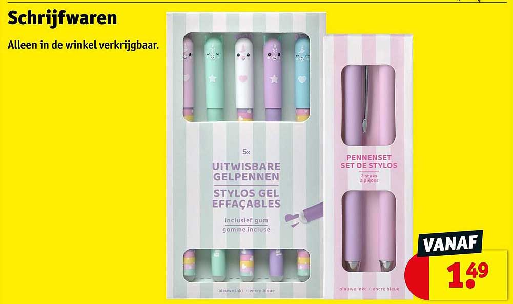 5x uitwisbare gelpennen