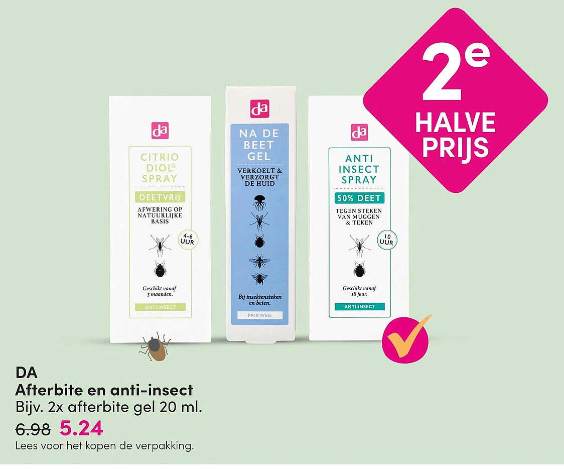 Afterbite en anti-insect 2e halve prijs