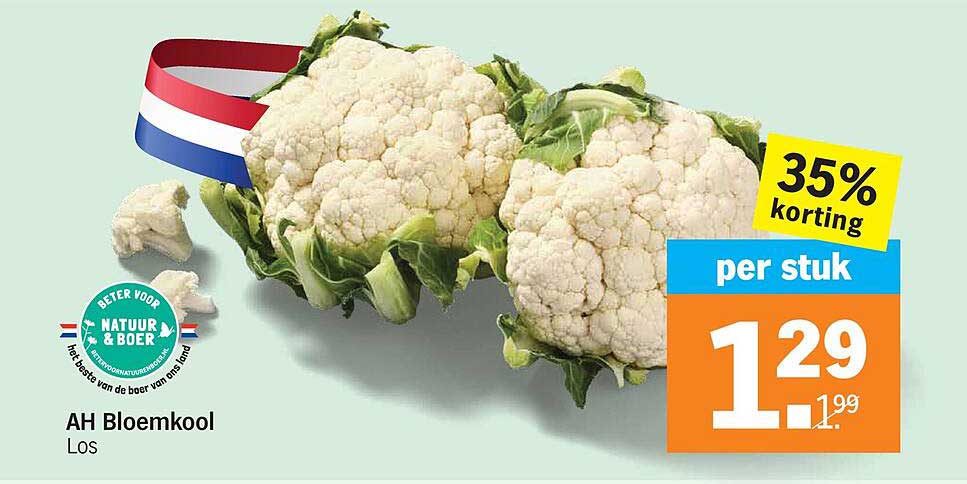 AH Bloemkool Los 35% korting per stuk