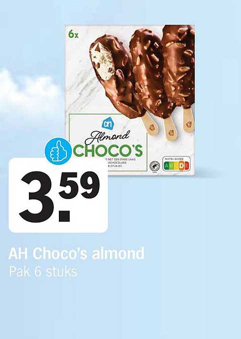 AH Choco's almond Pak 6 stuks